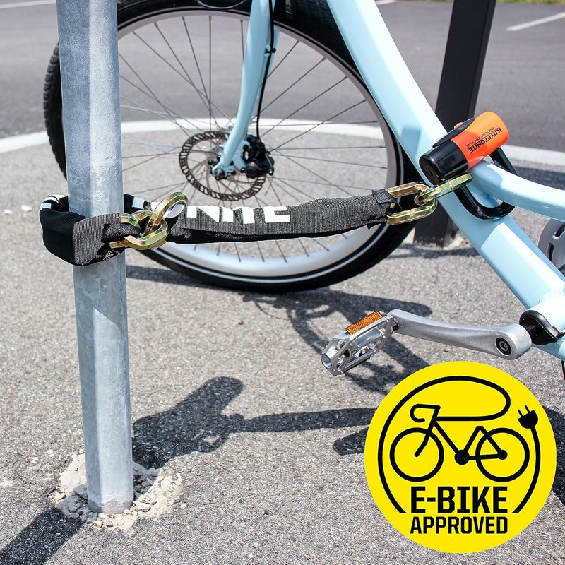 Kryptonite New York 1275 Cinch Ring Bike Chain Lock, 2.5 Feet Long Heavy Duty Anti-Theft Sold Secure Gold Motorcycle Lock with Evolution Disc Lock and Keys for Ultimate Security E-Bike, Scooter - Image 5